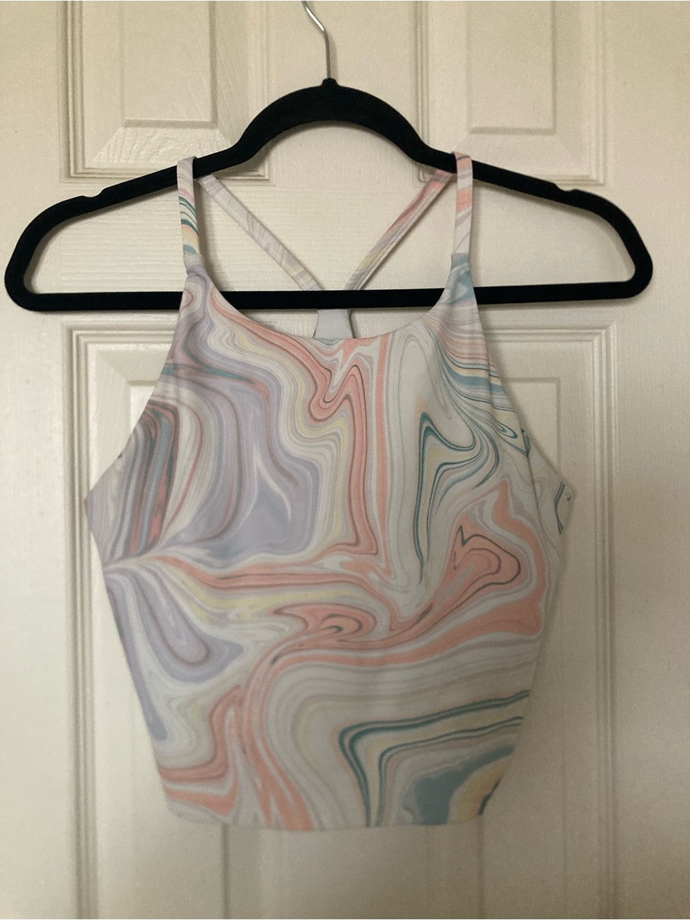 Old Navy Pastel Marble-Print Cropped Tank - Multicolor